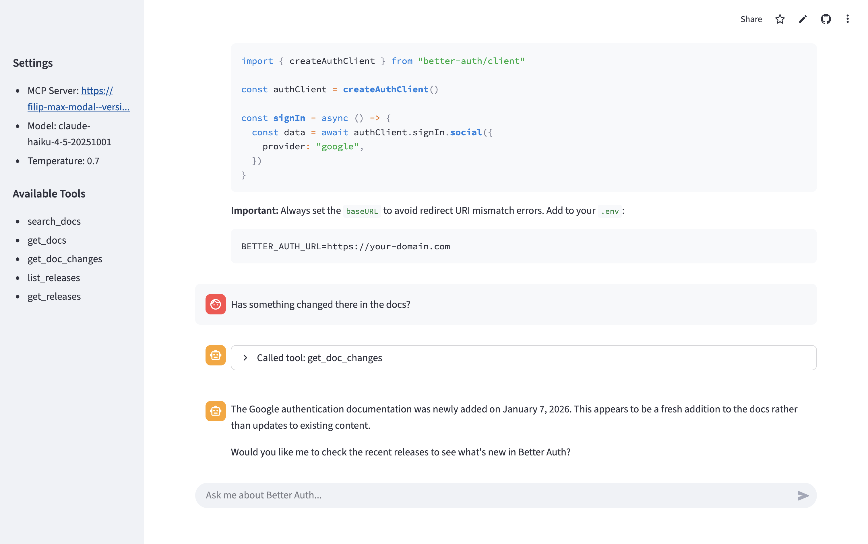Versioned Context Chat